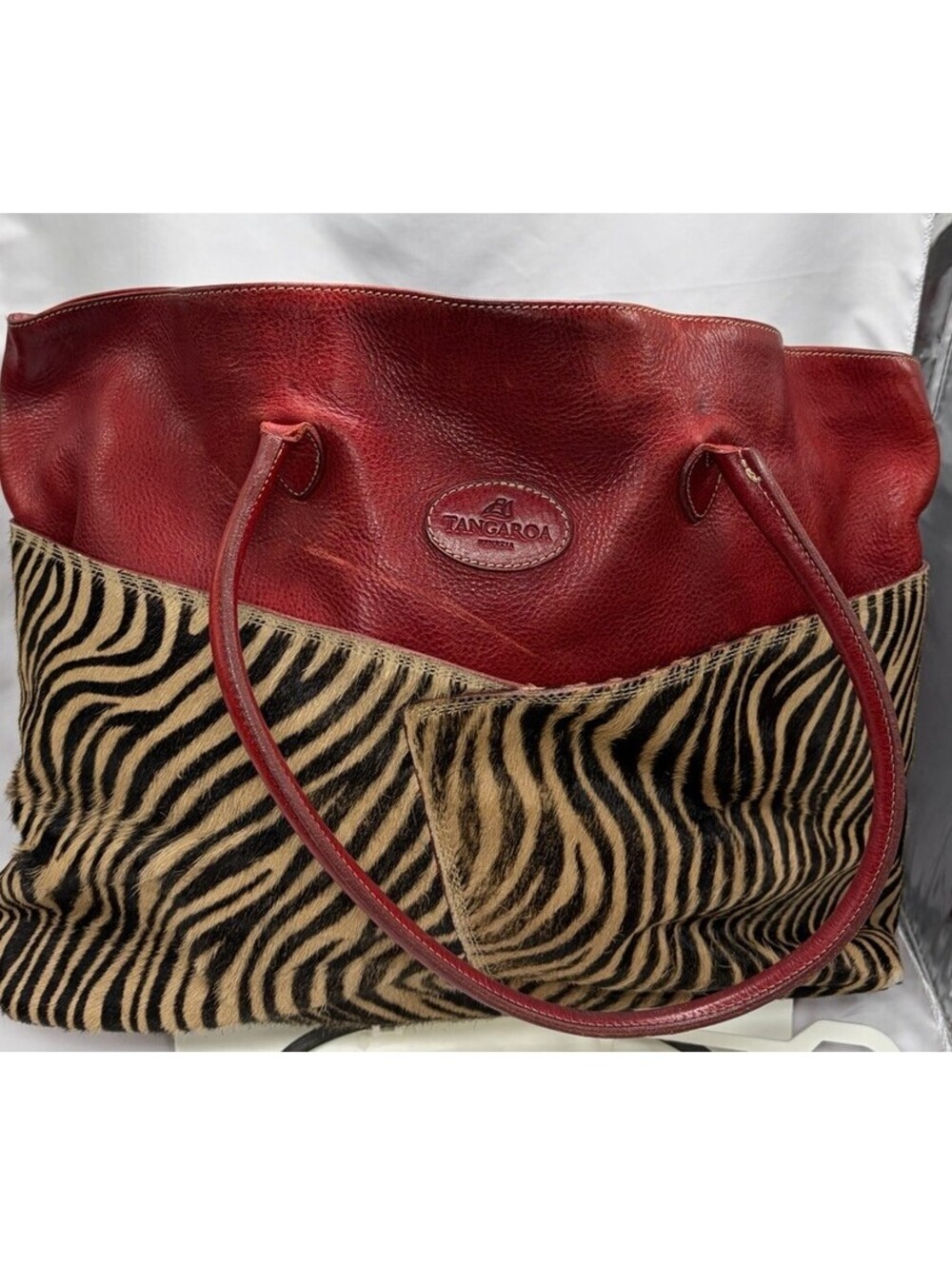 Terrida Leather Zebra Tangaroa XL Travel Tote Bag